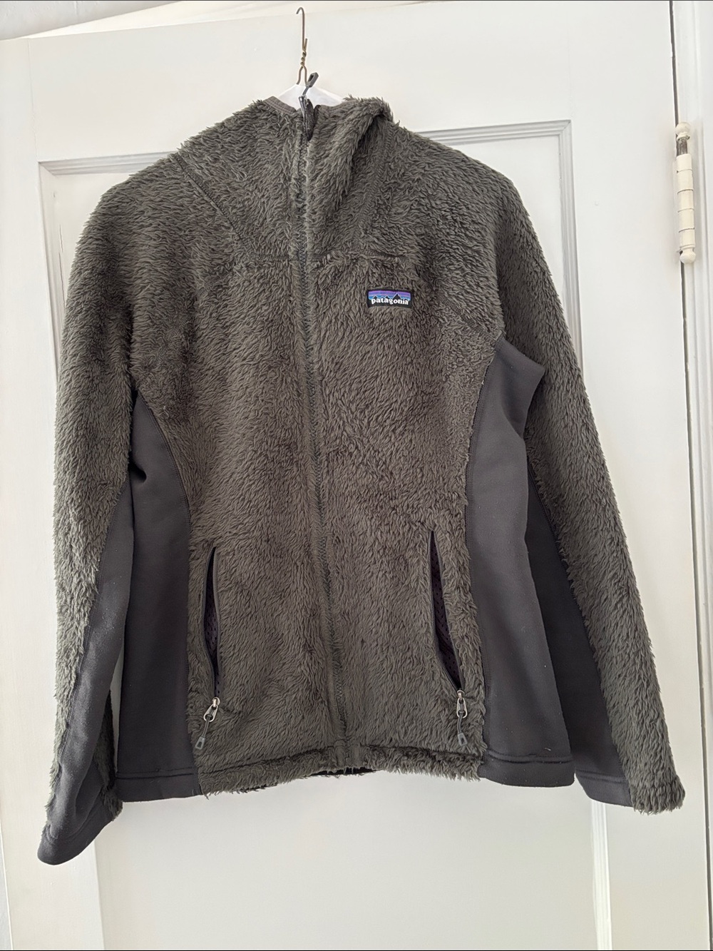 Patagonia Women's Dark Gray Hooded Teddy Fleece Jacket